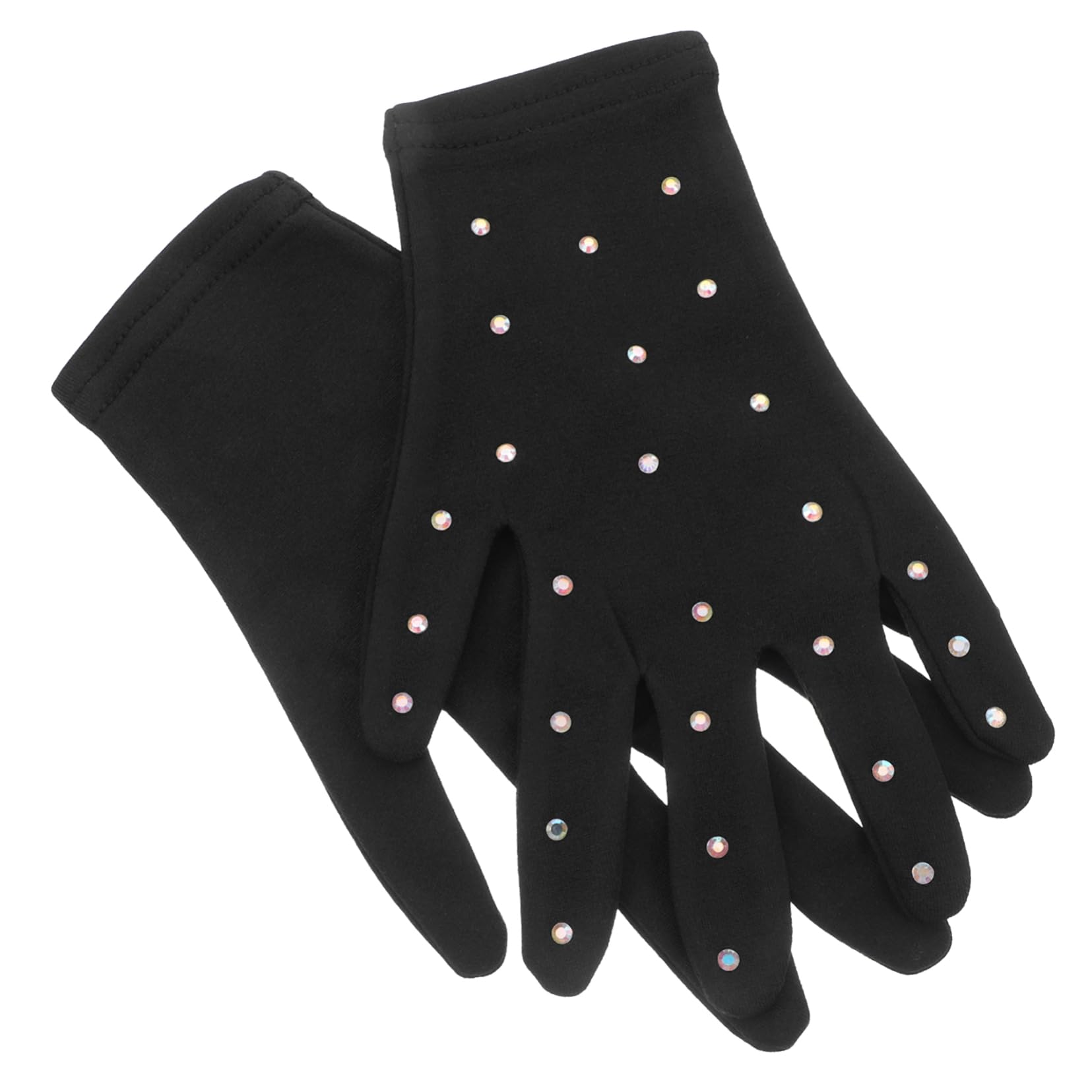 ibasenice 5paare Eiskunstlauf Handschuhe Mit Dekorativen Strasssteinen Atmungsaktive Bühnenhandschuhe Für Mädchen Und Frauen Für Auftritte Und Partys Schwarz