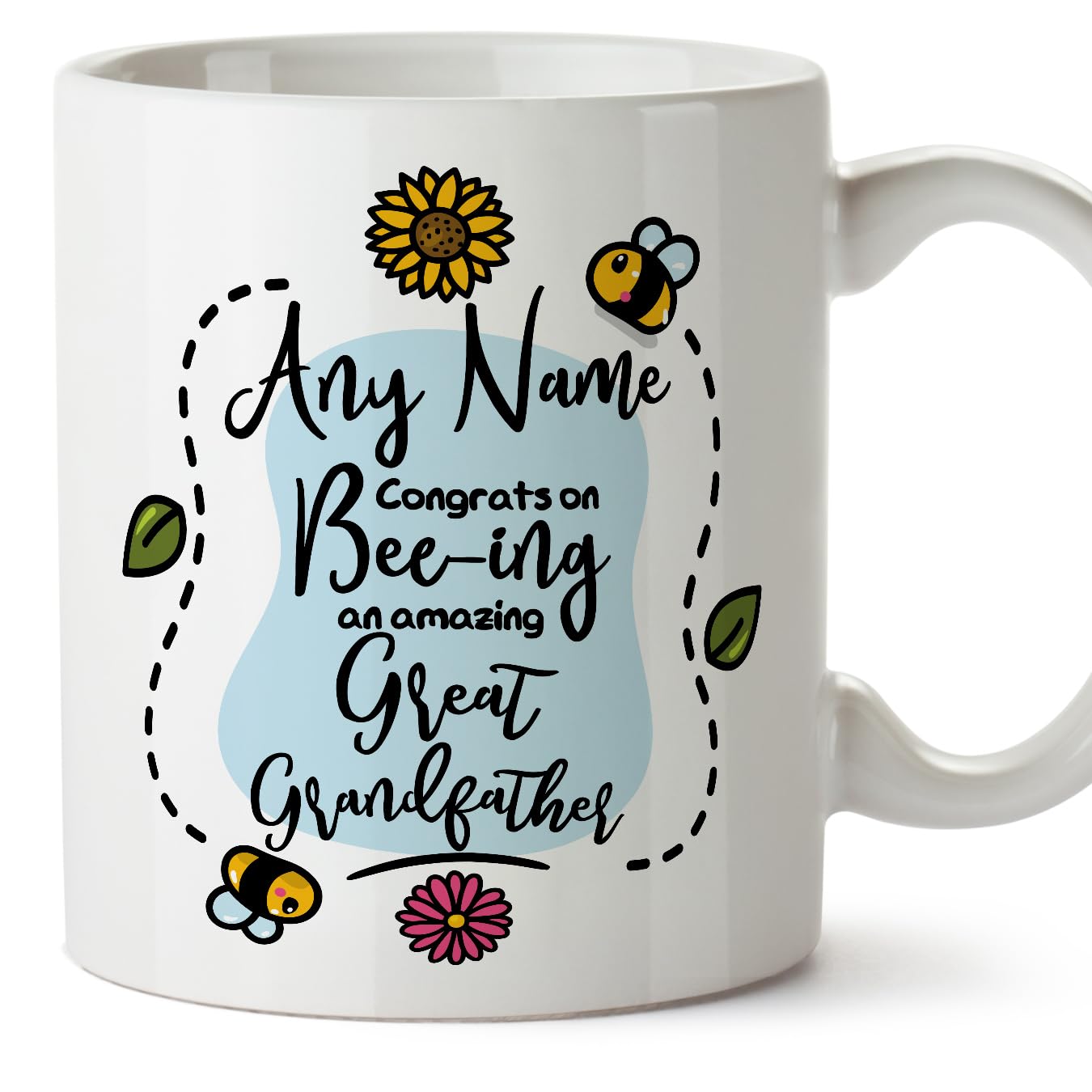 MUGFFINS Personalised Mug for Great Grandfather/Great Grandpa - in English - Thanks for Beeing - Funny Custom Gift - Ceramic 11oz Mug