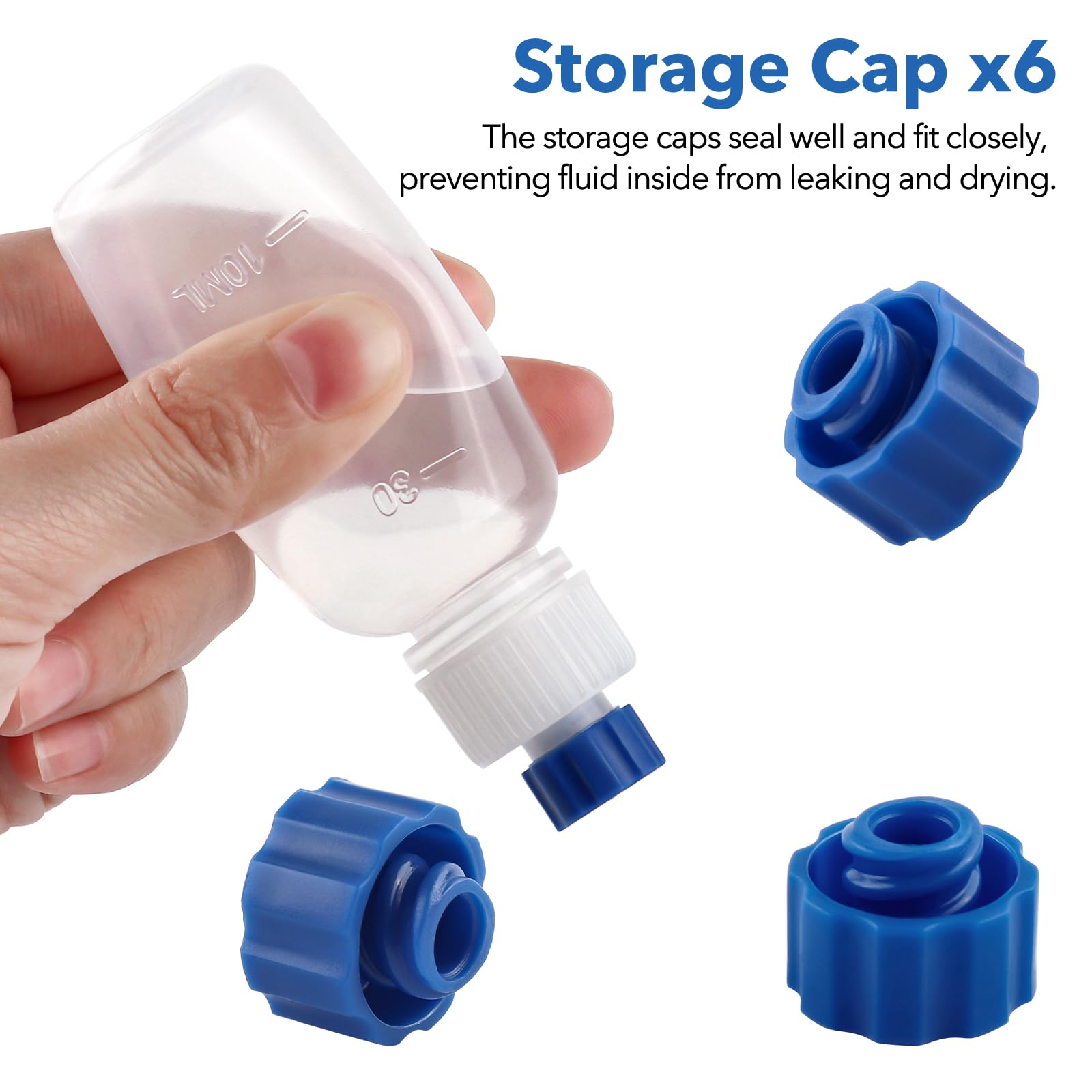 6 stuks lijm-applicatoren voor flessen, 30 ml, kunststof, knijpflessen, stompe punt, 14 ga, 16 ga, 18 ga, 20 ga, lijm, verf, quilling handwerk