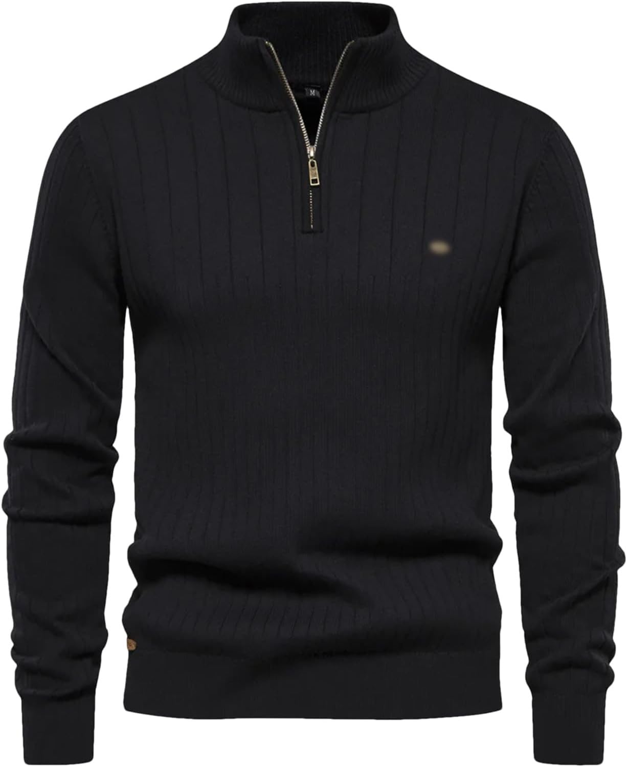 Winter Men's 1/4 Zip Pullover Sweater Casual Men Stand Collar Warm Turtleneck Sweaters