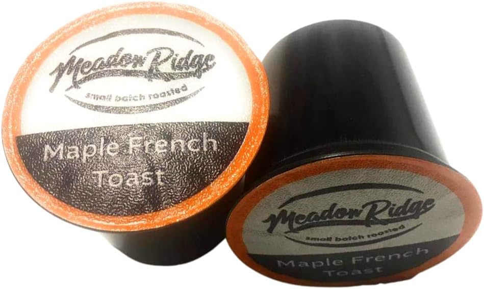 Meadow Ridge CoffeeSingle Serve Cups - 100% Arabica Coffee (For K-Cup Brewers) Low Acid (Maple French Toast, 24 Count)