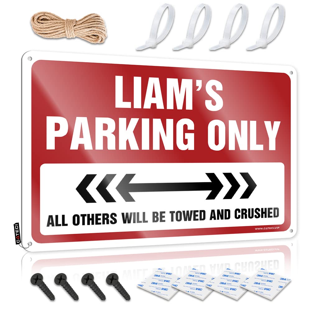 KRAZMURONGD Decaor Sign Liam'S Parking Only Tin Sign Vintage Signs Metal Funny Outdoor Signs(30X40CM)