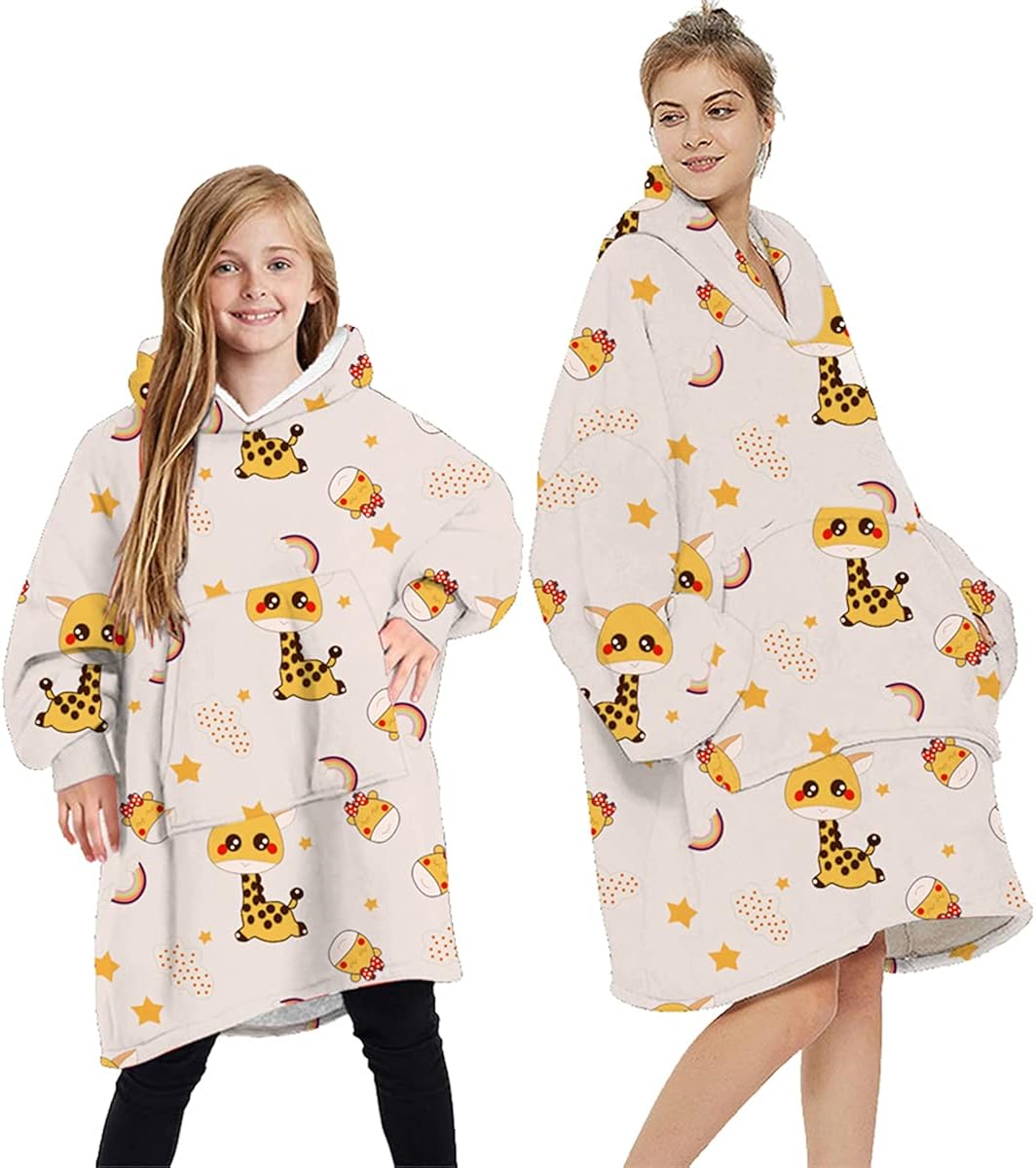 Loalirando Oversized Hoodie Blanket Fluffy Fleece Blanket Hoodie for