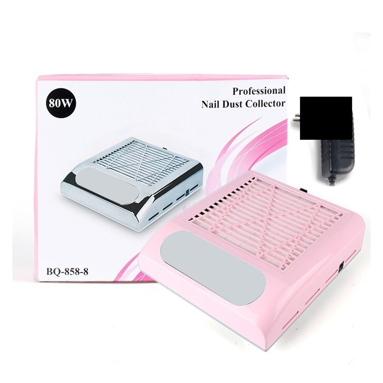 Ventilador extractor de uñas, Colector de polvo for uñas de 80 W con filtro extraíble, potente ventilador de aspiración, extractor de polvo for uñas acrílicas, equipo de salón.,para manicura(White)