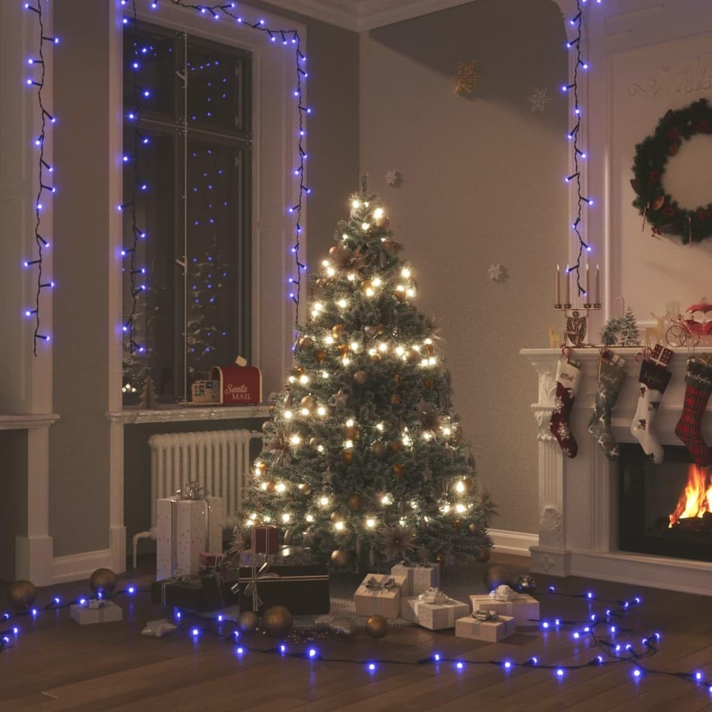 LED-Lichterkette mit 600 blauen LEDs 60 m lang PVC Draht Weihnachtsbeleuchtung für Innenbereich Außenbereich mit 8 Lichteffekten und Verlängerungskabel für Balkon Garten Festdeko