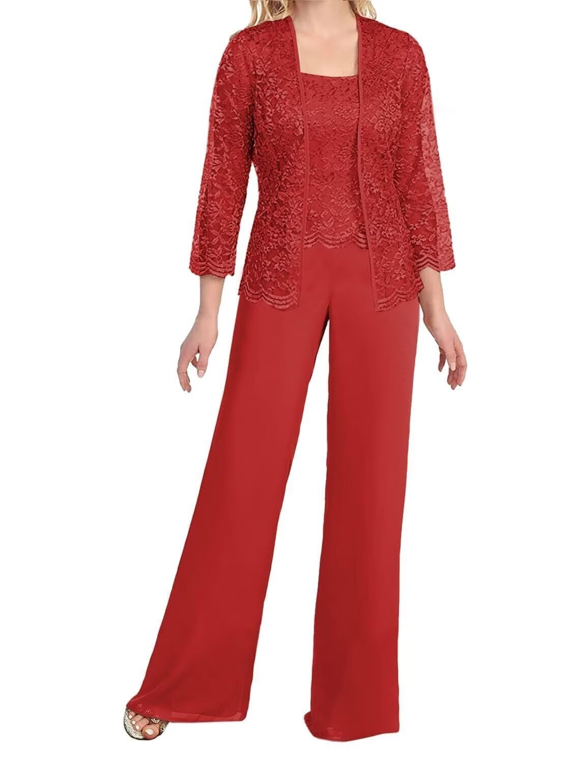Chiffon 3 Pieces Mother of The Bride Pant Suits for Wedding Guest Dresses Formal Outfit Womens Jumpsuit FT037