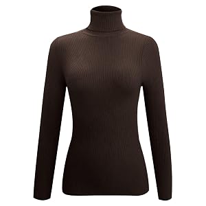 Mock Turtleneck Sweater for Women Long Sleeve Ribbed Knit Lightweight Pullover Sweater Stretch Fitted Thermal Top