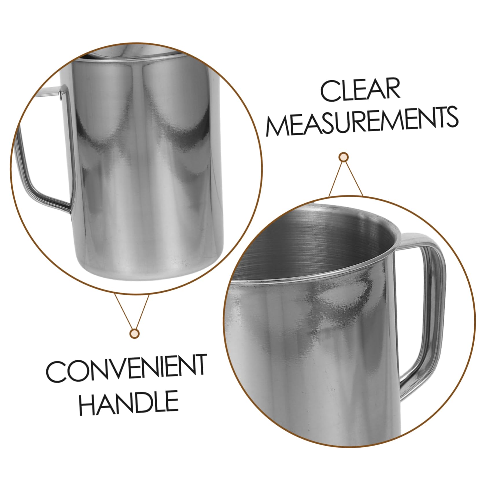 Misurino in Acciaio Inox 2 Pezzi 500ml e 1000ml Argento