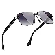 SUNGAIT Rimless Rectangle Sunglasses Square Frameless Shades for Men Women Y2K Vintage UV Protection
