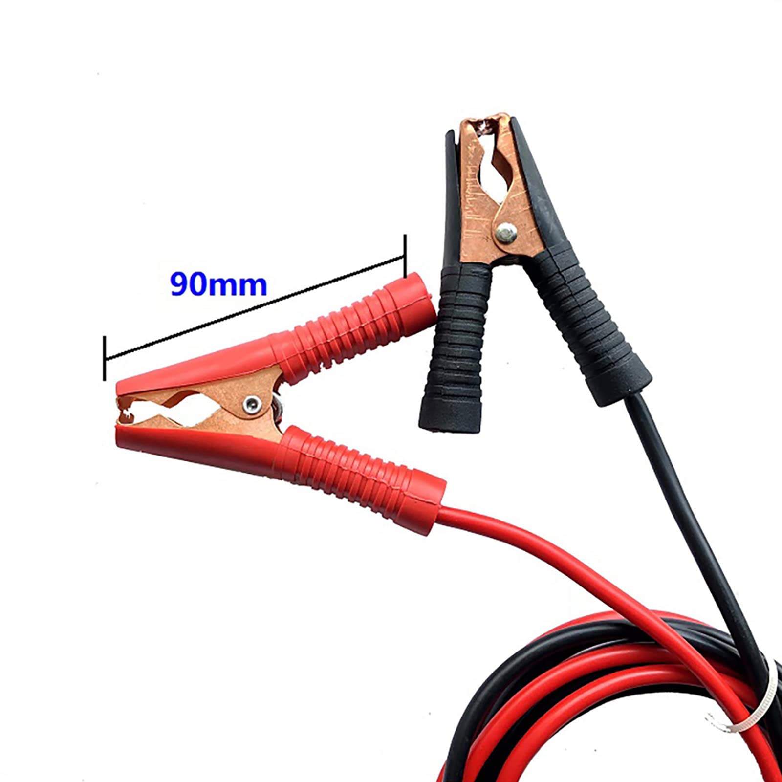 BATLAM 2 pcs 1 m/3,3 Pieds Pinces Crocodiles câble de démarrage pour Chargeur de Batterie de Voiture, borne en cuivre de 6 mm, 10 carrés 55A (10 carrés 55A)