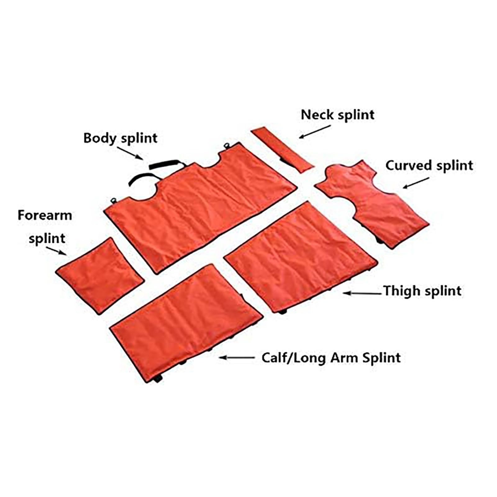 Juego de férula de aire portátil de primeros auxilios (6 piezas), rayos X, visible, férula de inmovilización inflable de PVC con bomba, para emergencia de fractura ósea, uso doméstico y exterior
