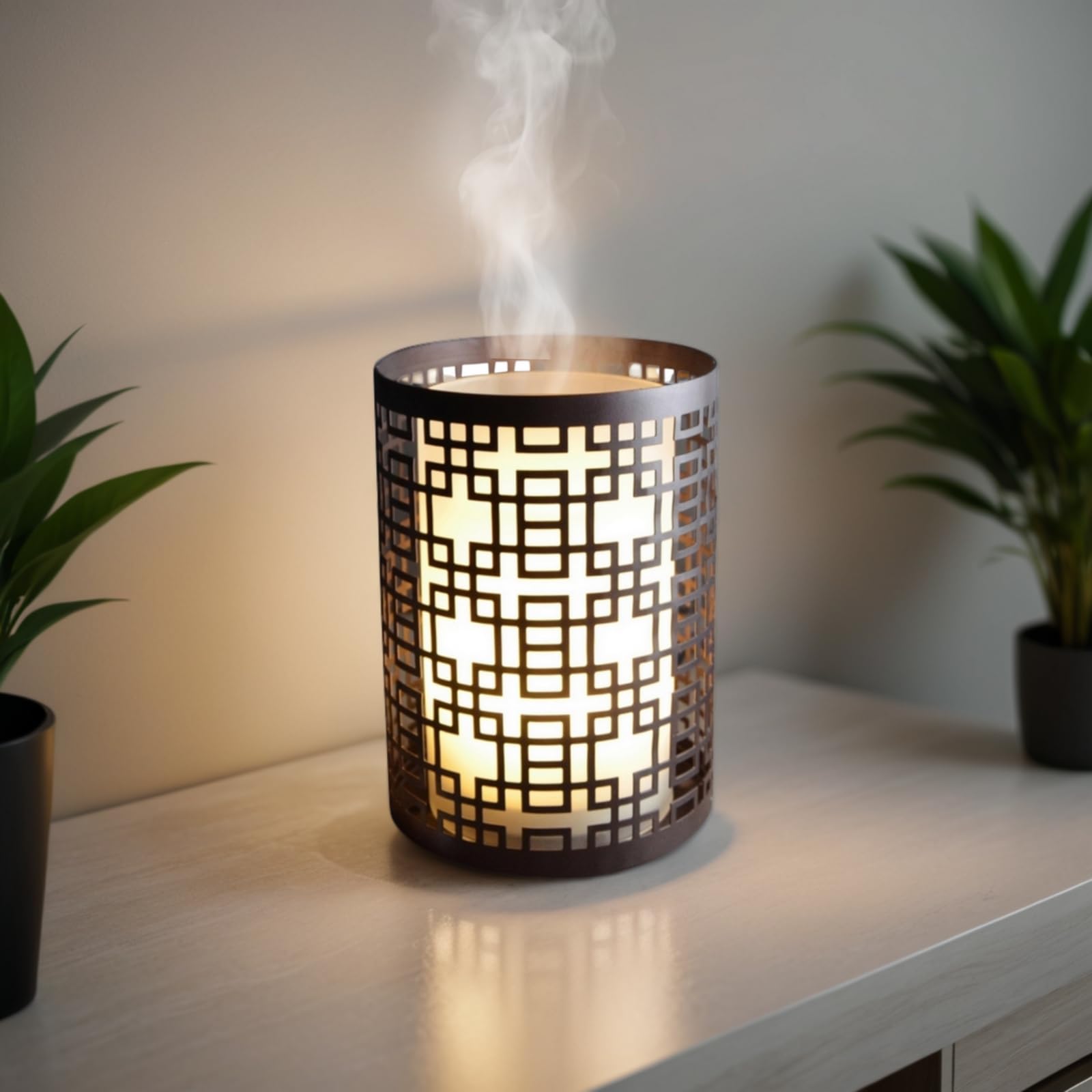 Zen’Arôme Diffuseur d’Huile Essentielle Vela – Diffuseur Ultrasonique Aromathérapie à Froid - Diffuseur Électrique Parfum Maison avec Télécommande - Éclairage LED Effet Bougie – en Métal et Verre