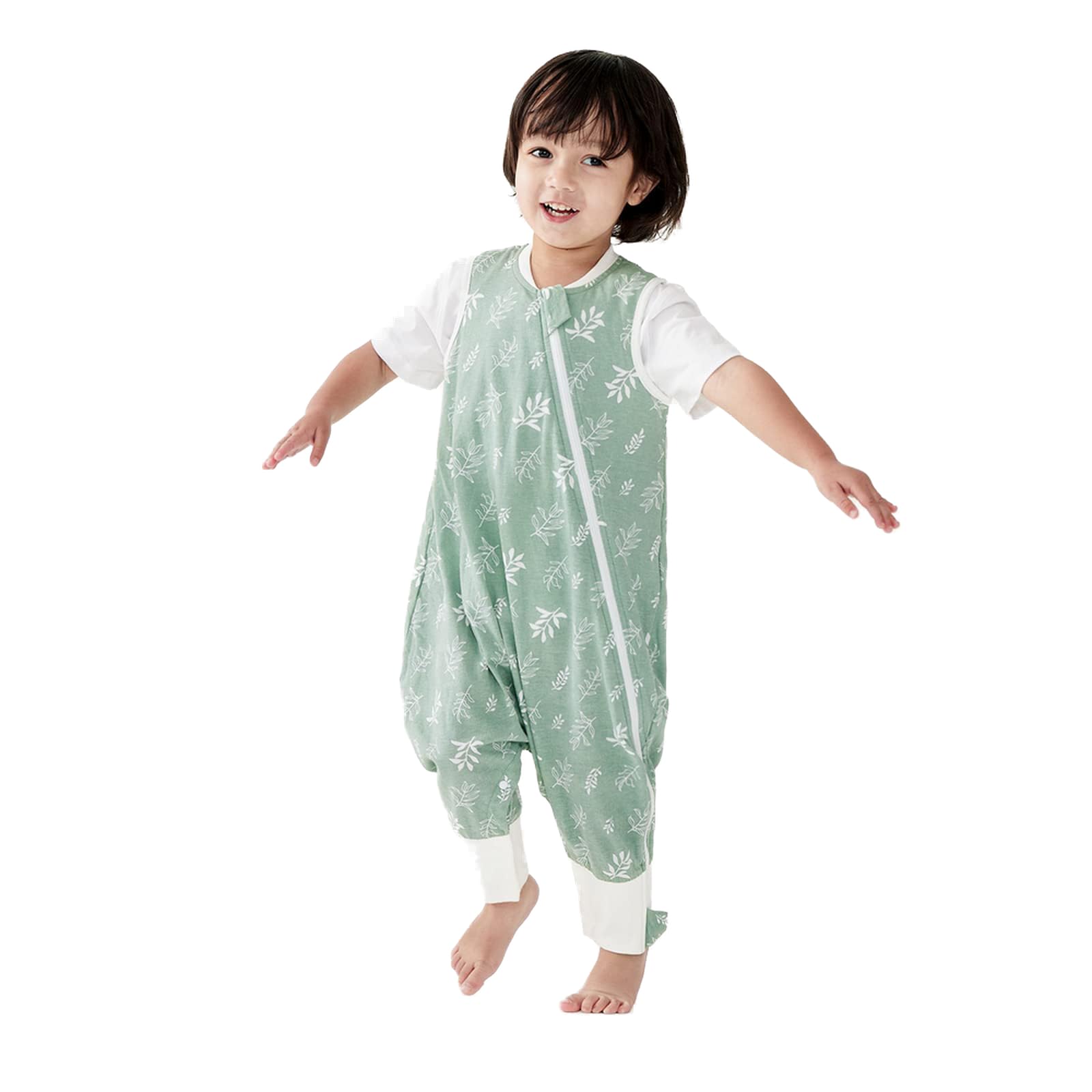 Duomiaomiao Sacco nanna estivo， 0,5 tog, sottile sacco a pelo estivo con piedi, 100% cotone sacco a pelo bambini estate 6-12 mesi