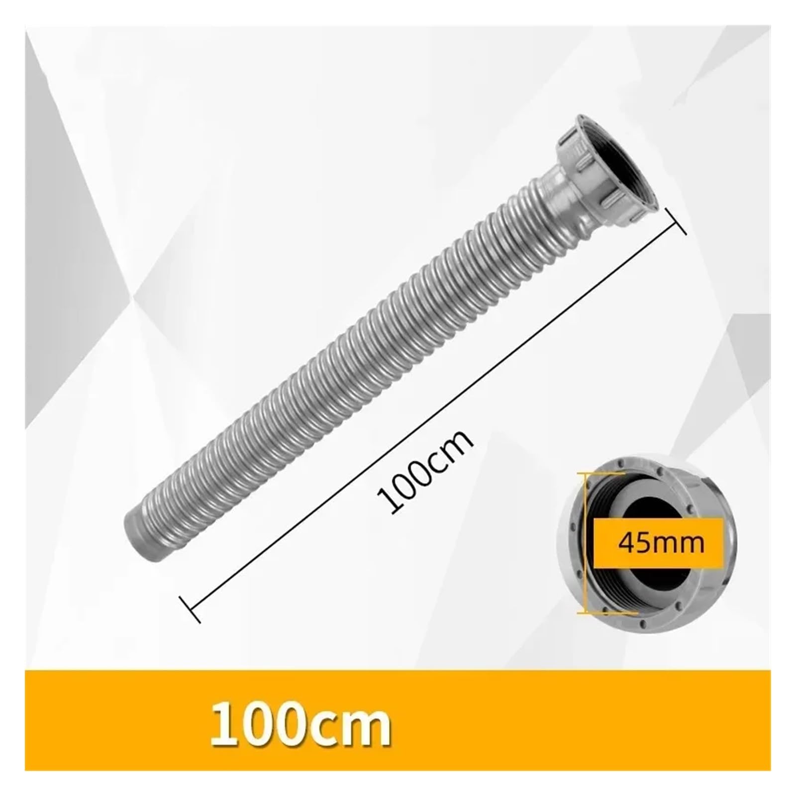 1PC Lavello Della Cucina Tubo Inferiore Flessibile A Scomparsa Bacino Tubo di Scarico Dell'acqua 45/55mm Comune Uscita Tubo Dell'acqua for accessori for il Bagno (Size : 100cm)