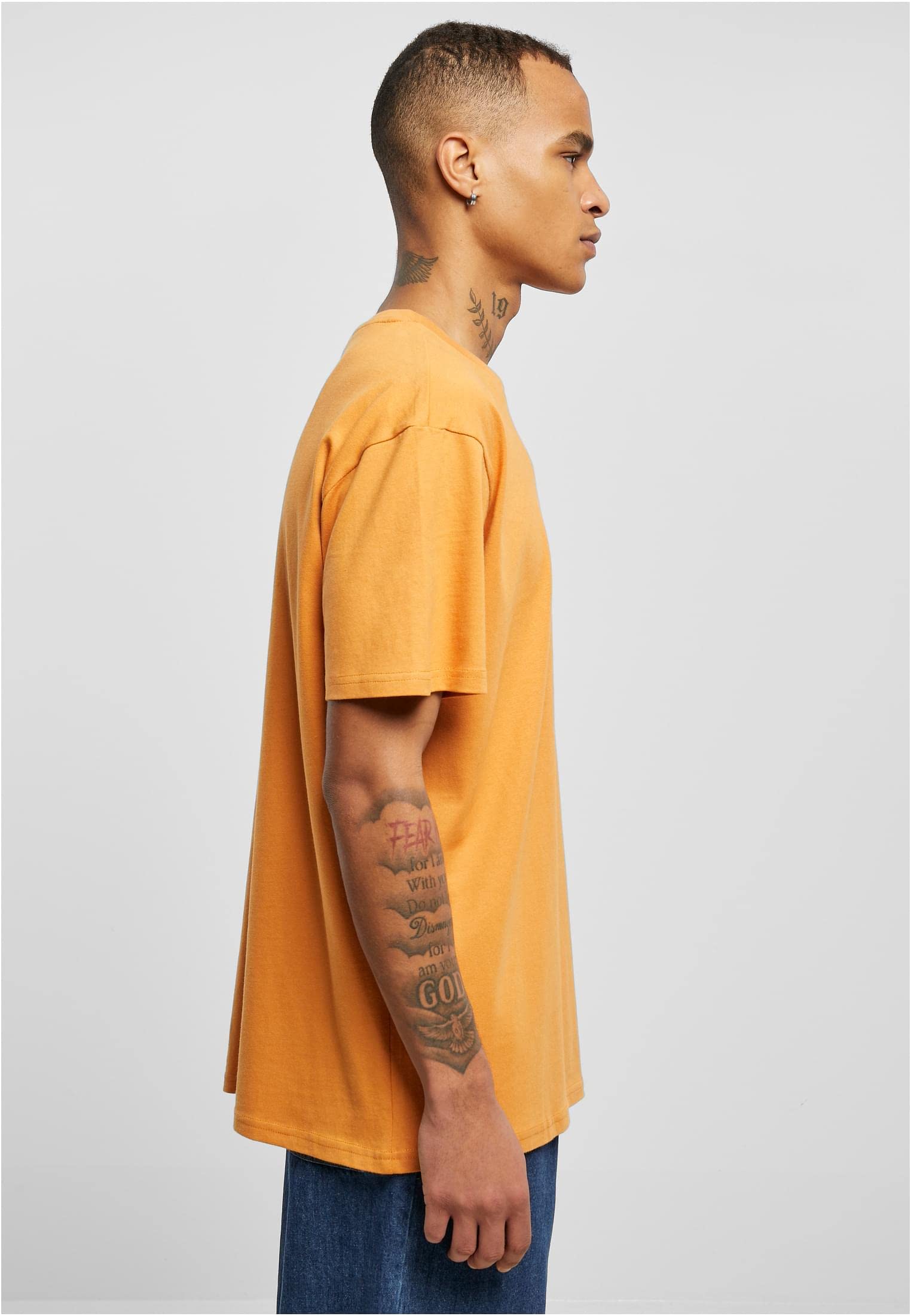 Build Your Brand Męski T-shirt Heavy Oversize Tee, Basic T-shirt dla mężczyzn, oversized fit, bawełna, Pomarańczowy (Forgotten, 4XL