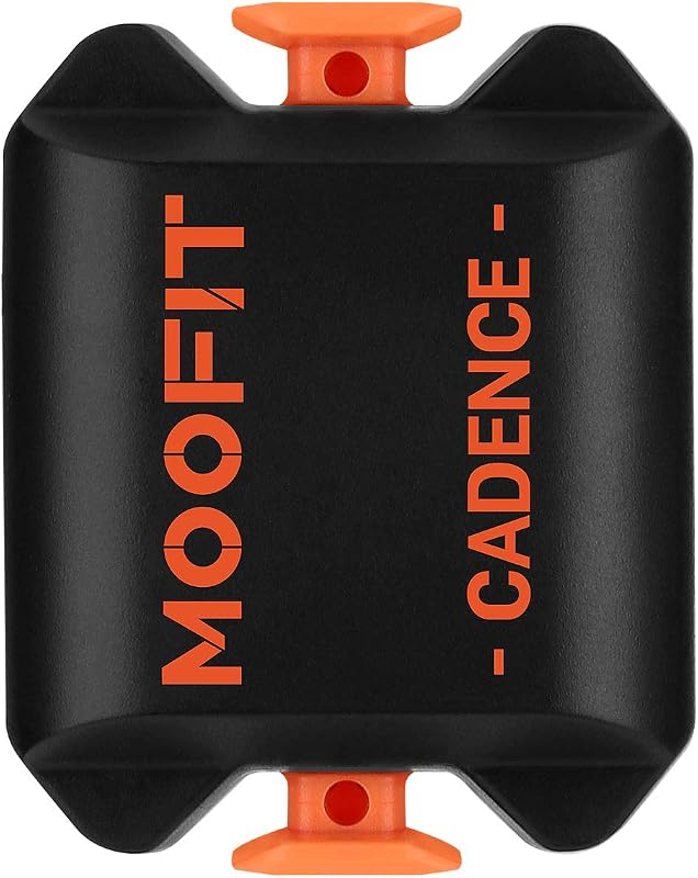 moofit Cadence Speed Sensor, Bluetooth & ANT+ Wireless RPM Cycling Spin Bike Cadence Sensor for Wahoo/Coosporide/Rouvy/Peloton, IP67 Waterproof, Orange