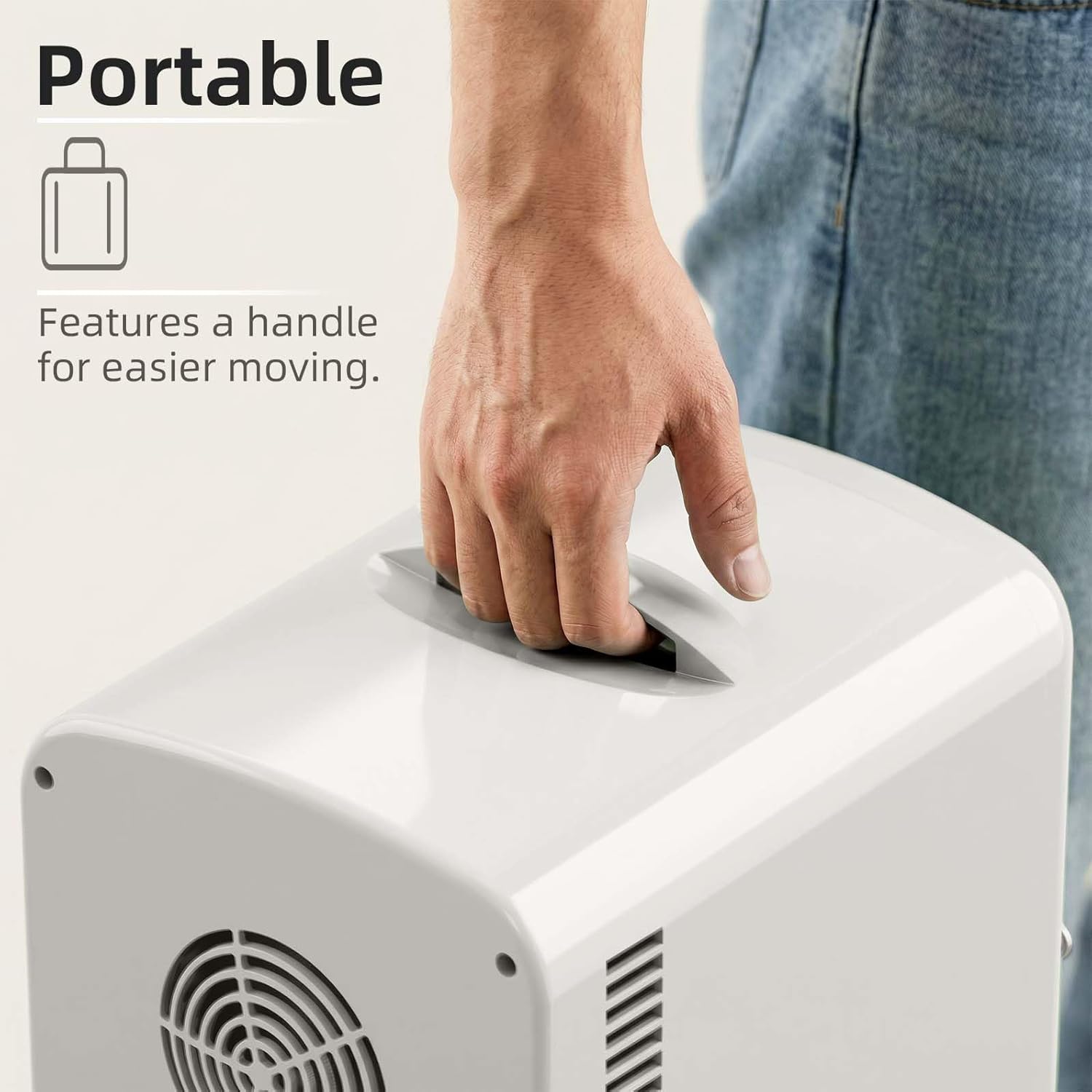 Antarctic Star Compact Refrigerator,4L/6 Cans Portable Mini Fridge for Skin Care,Makeup,Beverage and Food,Cooler and Warmer for Bedroom/Car/Office/Dorm,WHITE