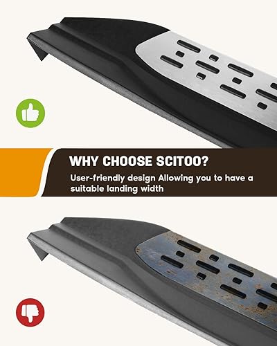 Miniatura 6 de CCIYU Estribos compatibles con 2014-2019 para Toyota Highlander Rocker Slider escalones laterales y plástico 40% aleación de aluminio 40% hierro 20%