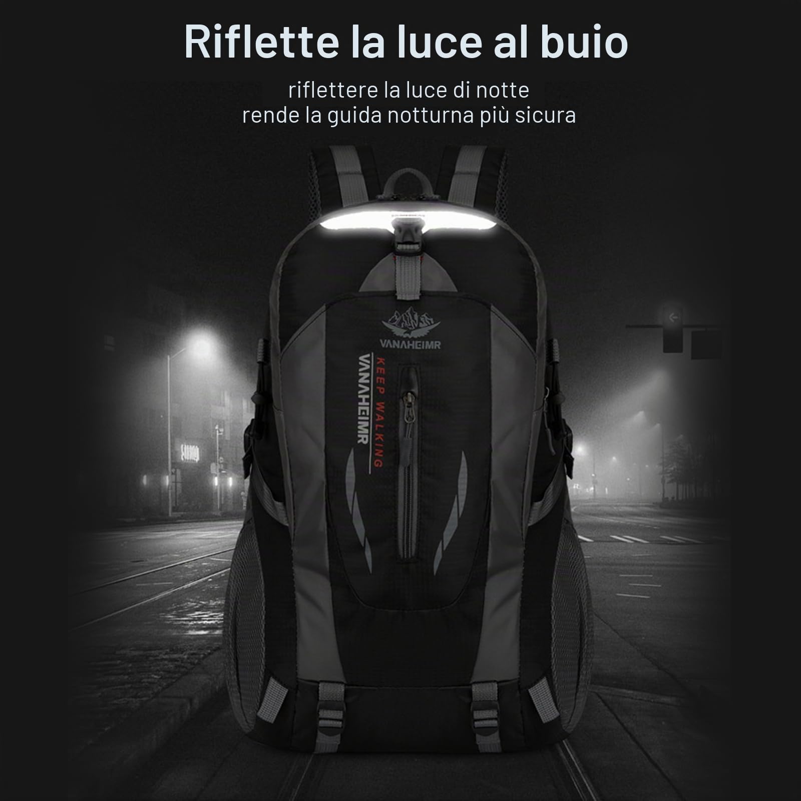 Zaino da Trekking Zaino Impermeabile 25L Zaini Hiking Backpack per Donna Uomo Campeggio Arrampicata Viaggio Sport Nero
