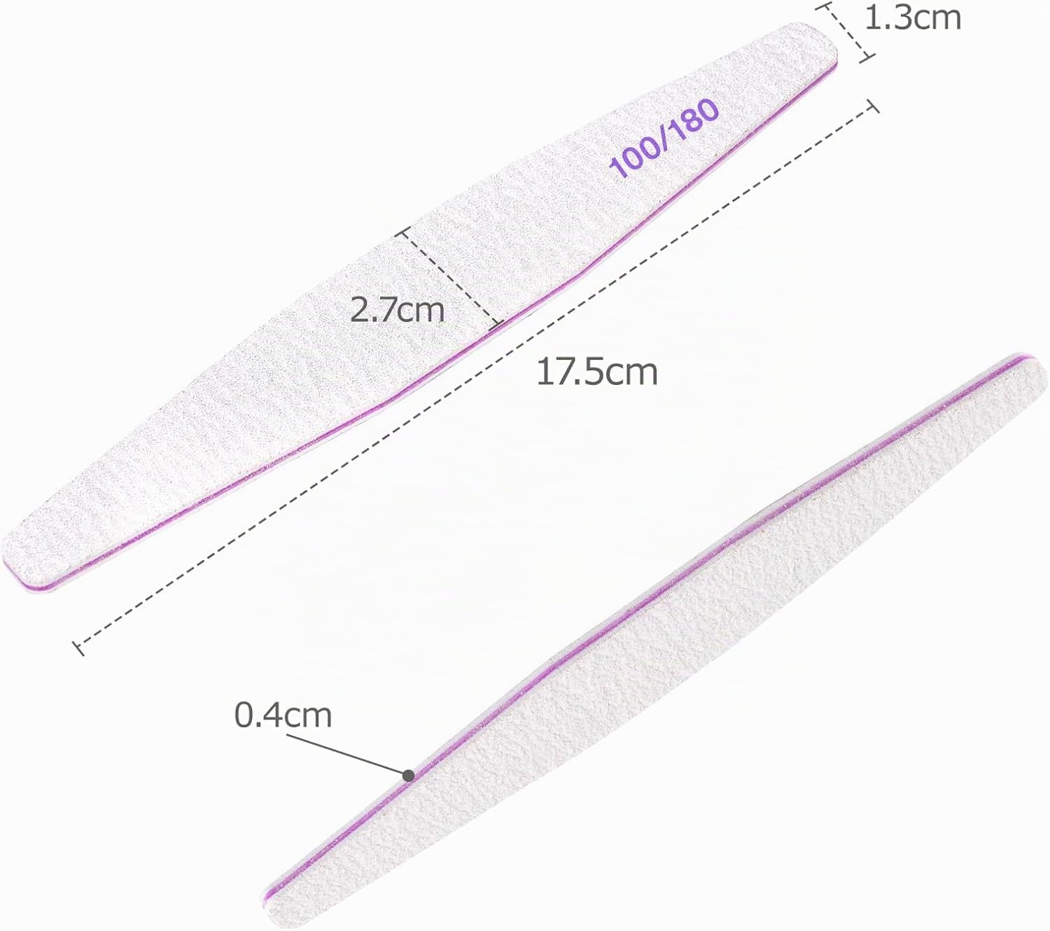 20 lime per unghie, lima per unghie professionale a doppio lato, riutilizzabile 100/180 grit per saloni di manicure, fai da te per nail art
