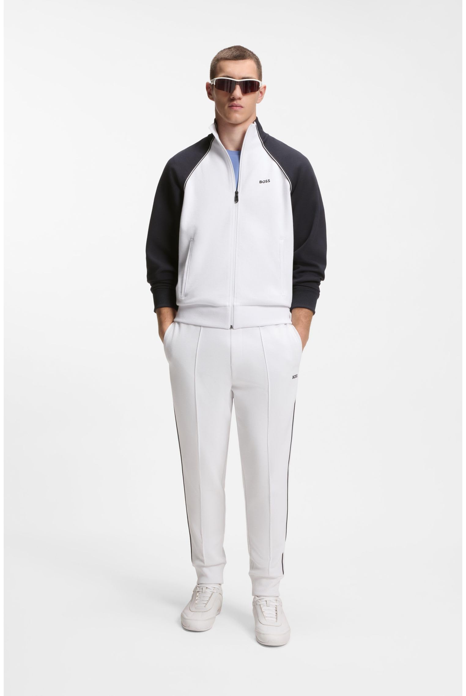 BOSS Herren SW Join Skaz Sweatshirt aus Baumwoll-Mix mit kontrastfarbenen Paspeln