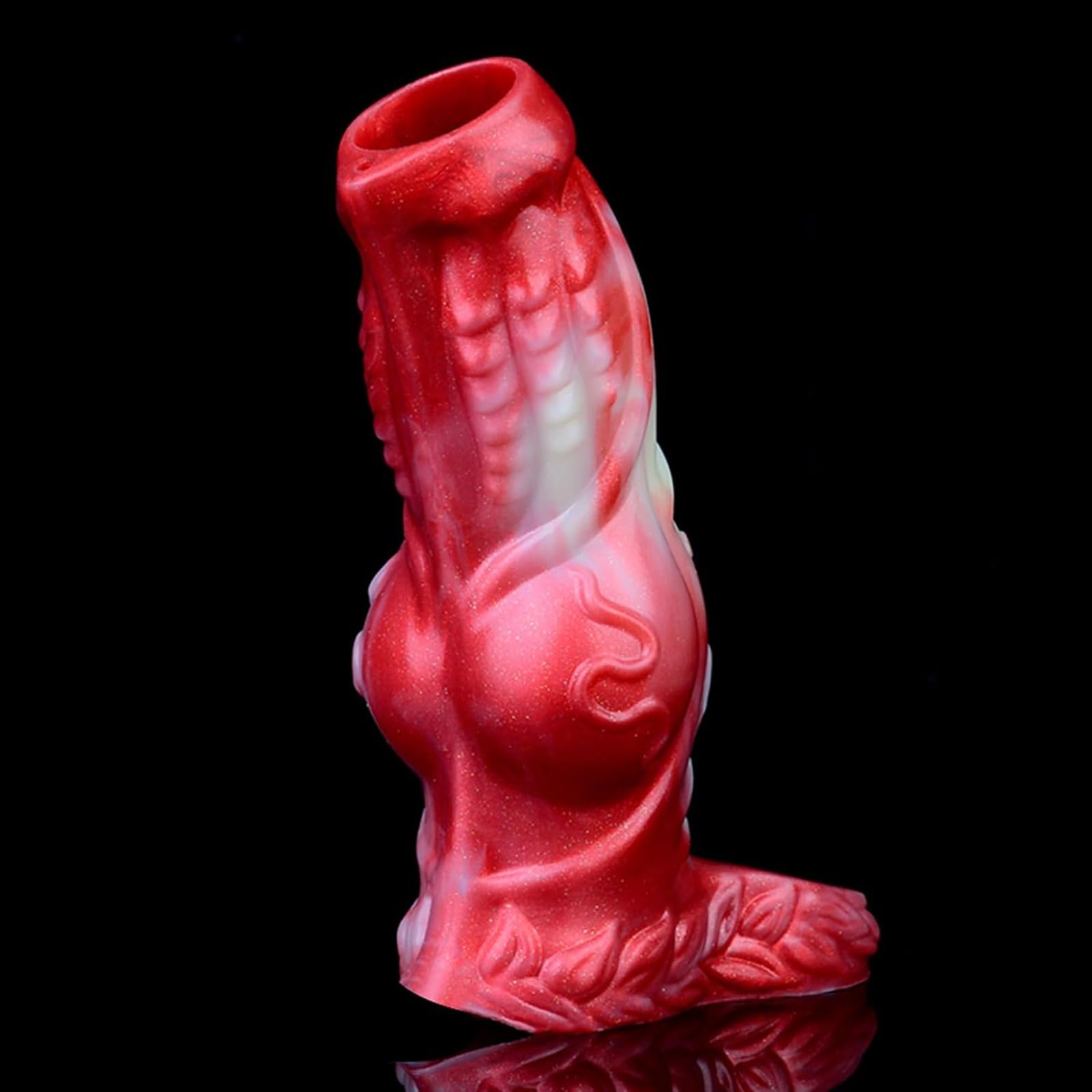 Manicotto for pene Spessi Anelli for pene Annodati Ingranditore dildo uomo, Manicotto estensore Steath in silicone rosso ritardare l'eiaculazione Erezione Ingrandimento coppie