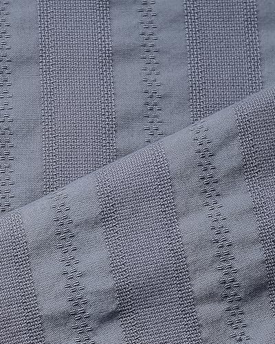 Image of MUFTI Men Shirt | Slim Fit Spread Collar Striped Design | 100% Cotton Dobby Fabric for Smart Casual & Business Casual Wear