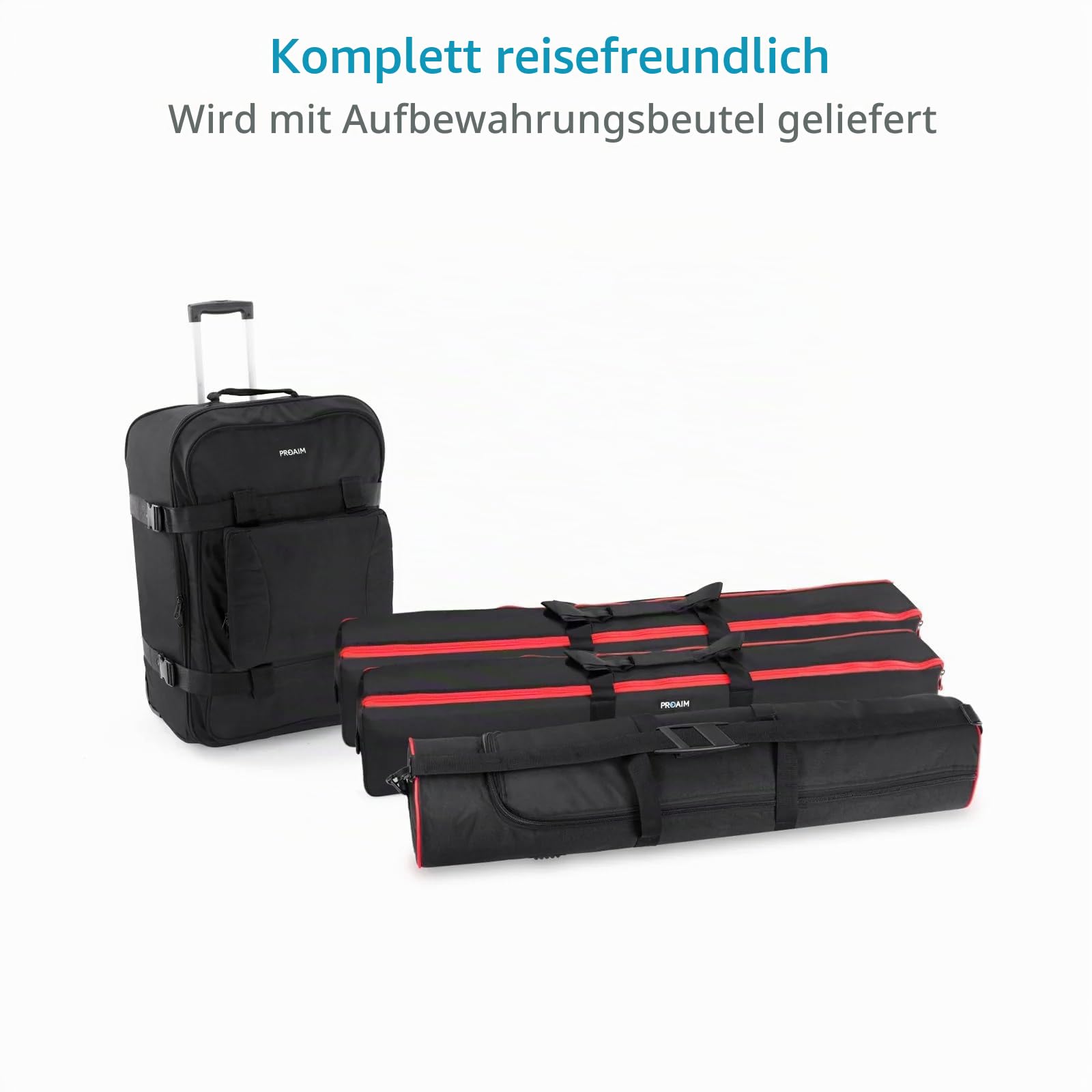 PROAIM Kite-22 Starter 24,5-Fuß Kran-Set mit Stand & Dolly, 20 kg | Verstellbar von 12,8–24,5 ft Reichweite mit 7-teiligem Arm; D-33 Dolly und 250-kg-Stativ für sicheren Stand.