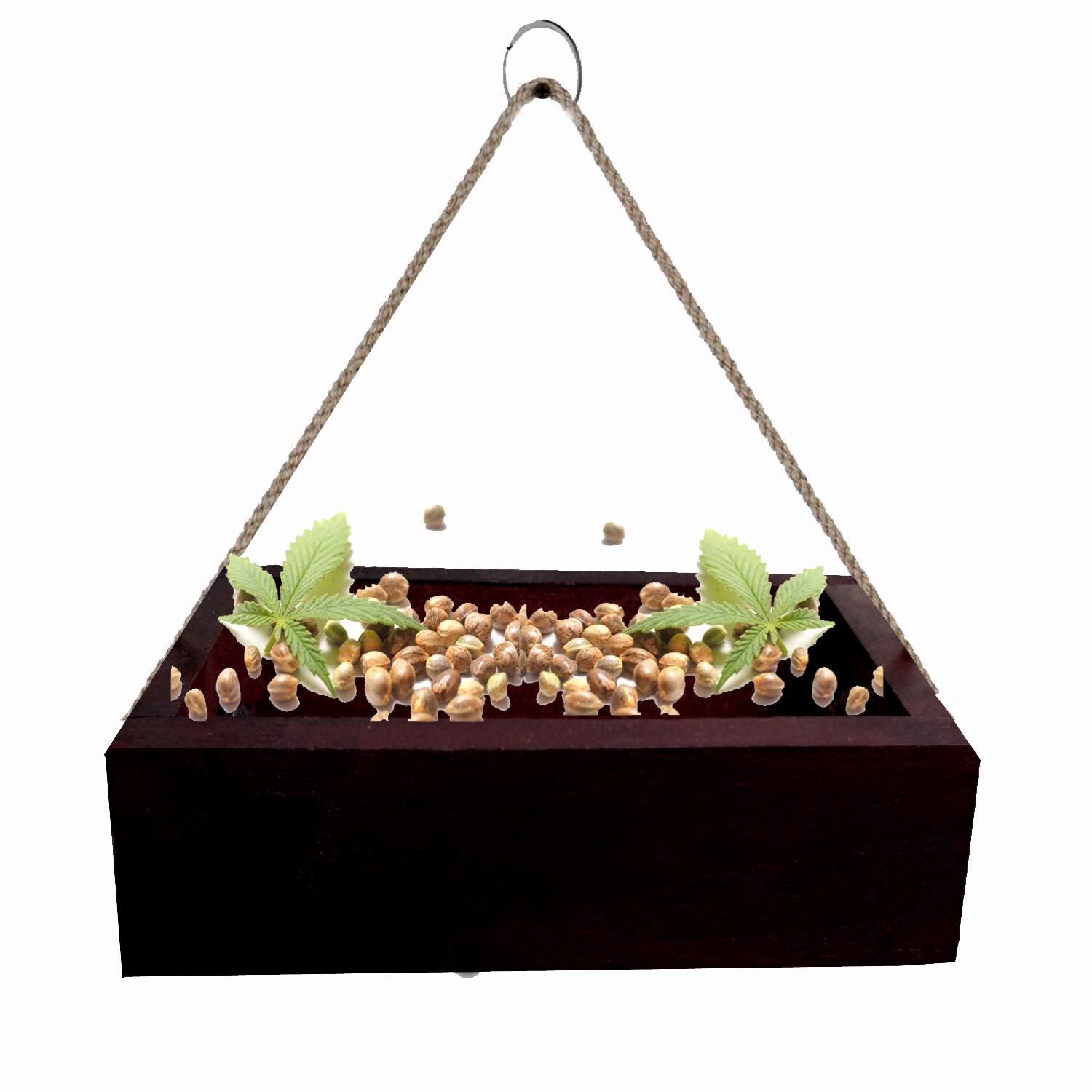 LIVEONCE Hanging Bird Feeder Material Type - Wooden,Color -Brown, Length -12 inch -Set of -1 (B0854JDTJ8) Amazon Price History, Amazon Price Tracker