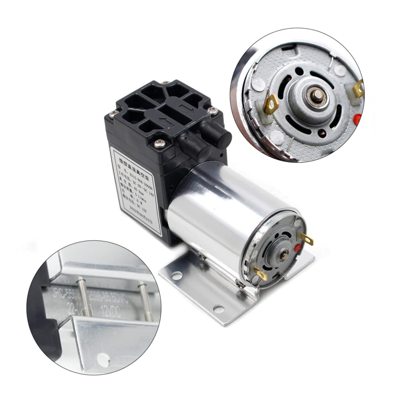 VOSAREA Pompe À Air Électrique Portable 12 V 5 L/Min 65-120 Kpa Mini Pompe À Air sur Pied