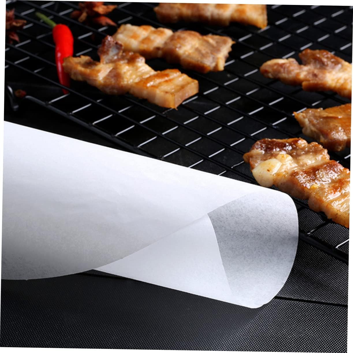 50pcs round Baking Paper Oil-proof Paper Mat for Air Fryer