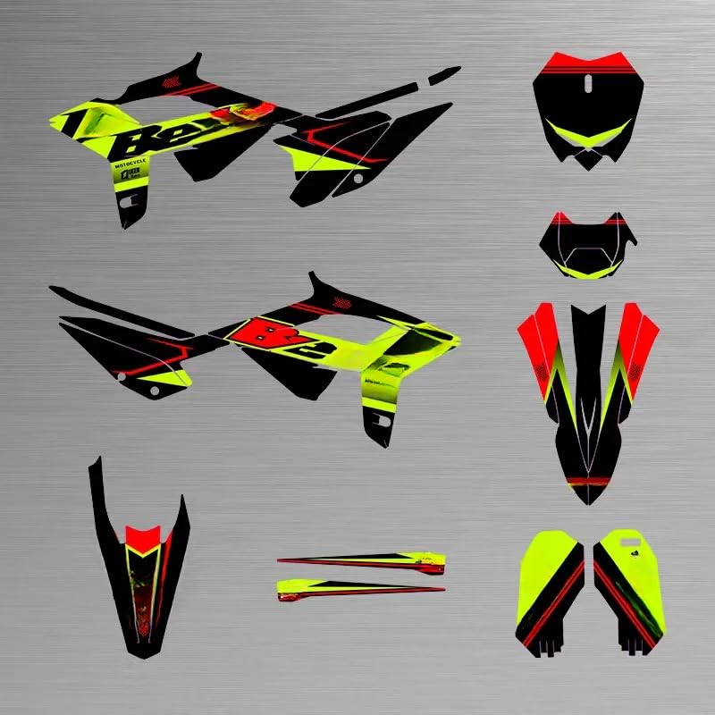 MXP Grafica Motocross Adesivi Personalizzati per Moto Beta RR Kit di Decalcomanie Adesive per Beta RR 250 300 350 400 450 2020 2021 2022 2023 (Giallo)