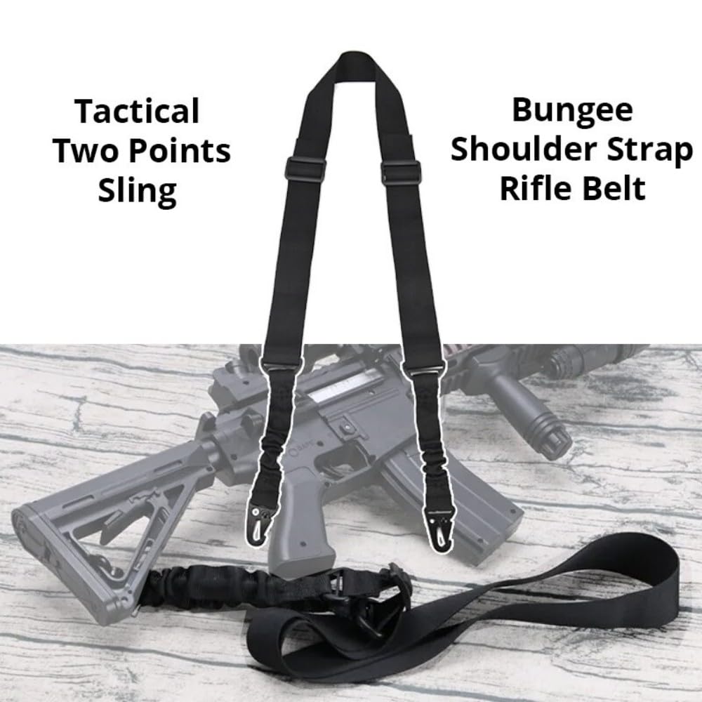 ACEXIER Tracolla tattico a Due Punti Sling Bungee Shoulder Belt Durable Nylon Rifle Belt Heavy Duty Sling per Accessori Sportivi di Caccia all'aperto