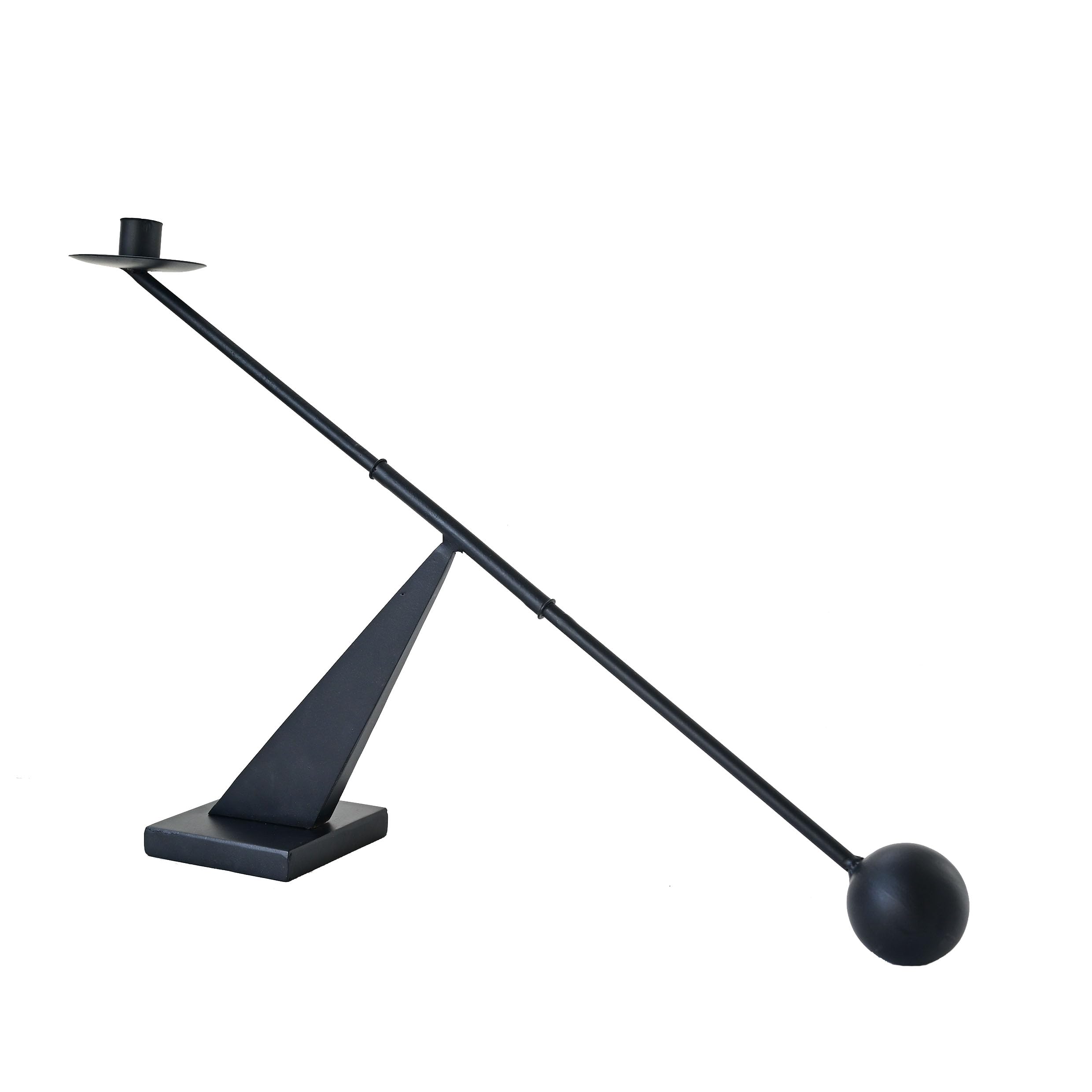 Moderner Kerzenhalter aus schwarzem Metall, dekorativer Kerzenständer, konische Kerzenhalter, Heimdekoration, 48,3 cm