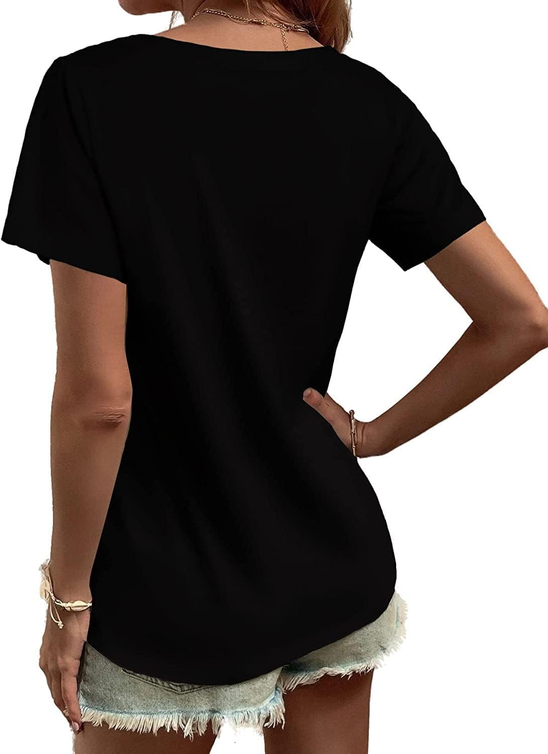 Melliflo Womens Short Sleeve Mexican Shirts Pleated Front Floral Embroidered Tee Shirt Loose Peasant Tunic Tops - Image 2