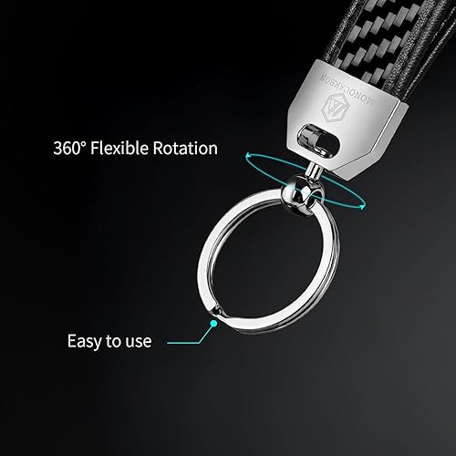 Miniatura 8 de MONOCARBON Real Carbon Fiber Keychain Clip with Ring,Low Profile Luxury Key Carabiner for Men Car Key,Best EDC Keychain Gift for Husband