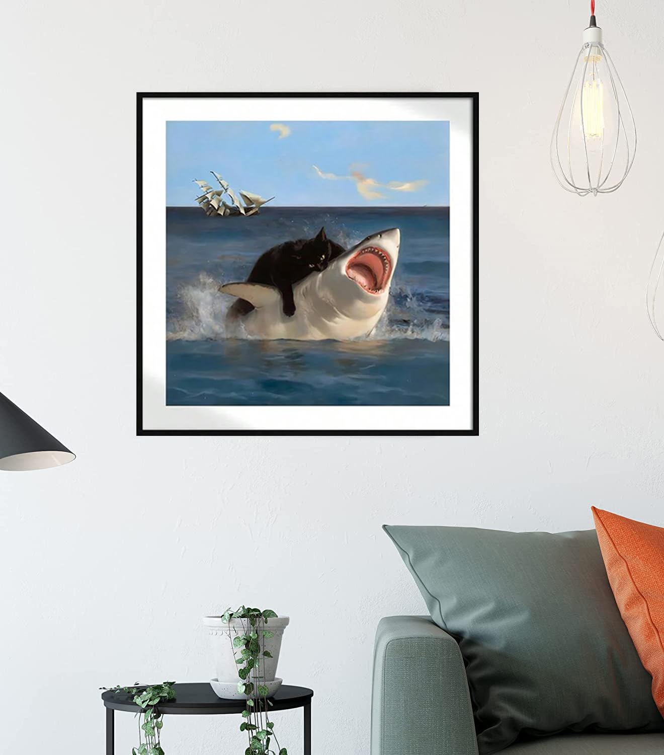 Stained Glass Shark Diamond Painting Kit - 5D Full Drill Art For Adults - 12x16 Inch Wall Decor