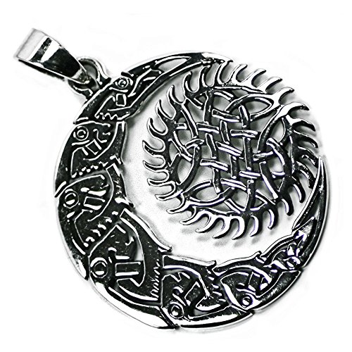 Dije Solsticio de Sol y Luna Colgante Pagano Nudo Celta en Plata Esterlina 925 (P088)