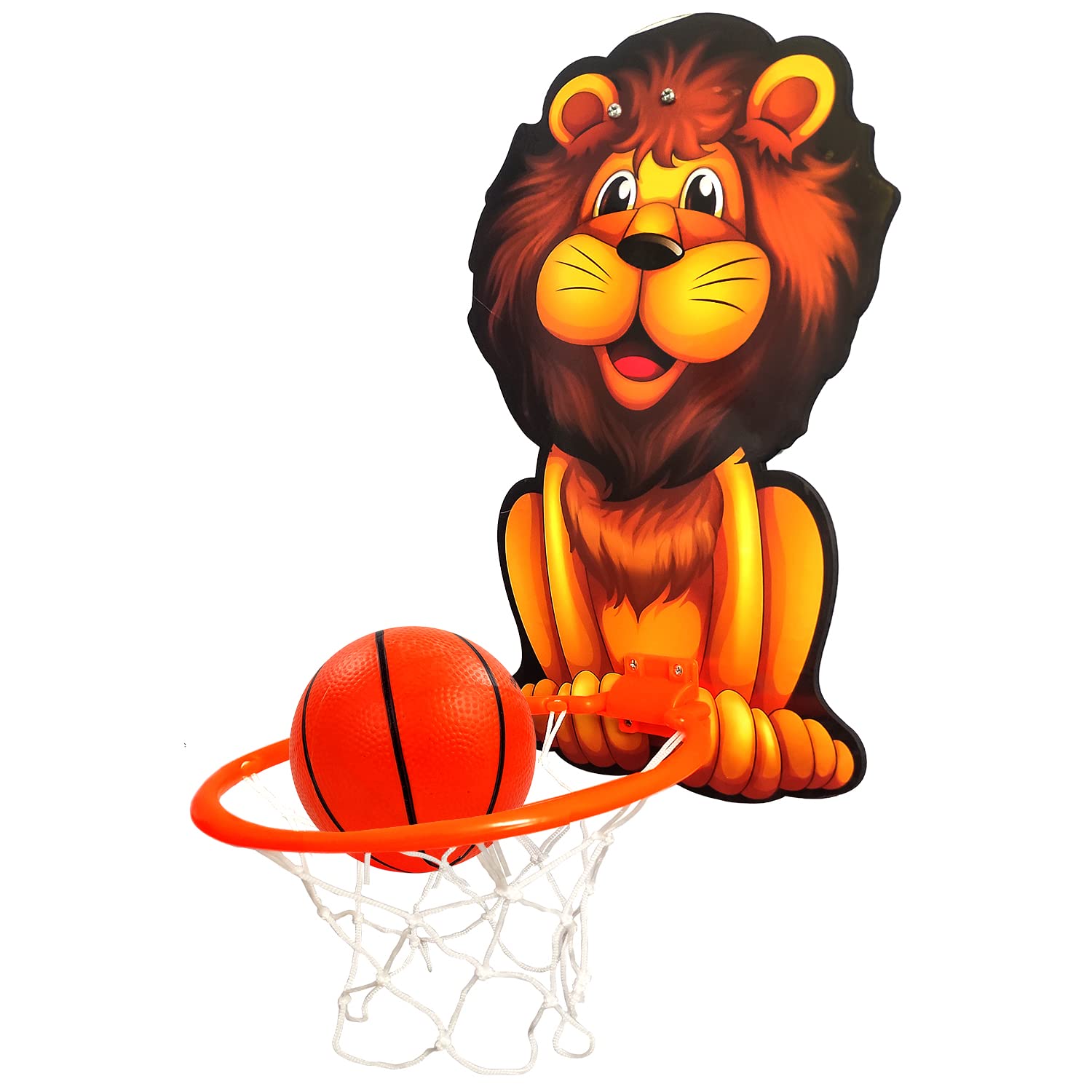 NHR Lion Basket Ball for Kids, Toys for Boys and Girls, Portable Set with Hanging Board, Ring Net, Ball Indoor and Outdoor Games, Good for Pastime Birthday and Return Gift - Image 9 thumbnail