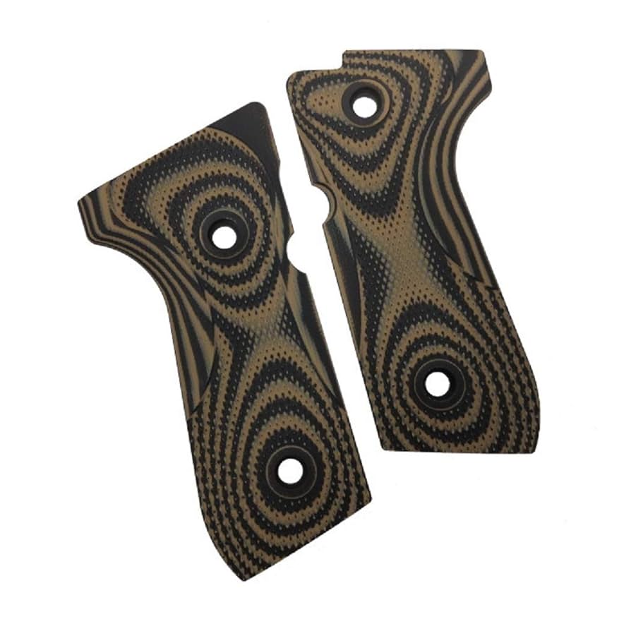 新品 ベレッタ G10素材グリップ　グレーサムライエッジ風制作 LOKGRIPS M92FS用 G10製グリップ THIN 薄型 フルチェッカー 3