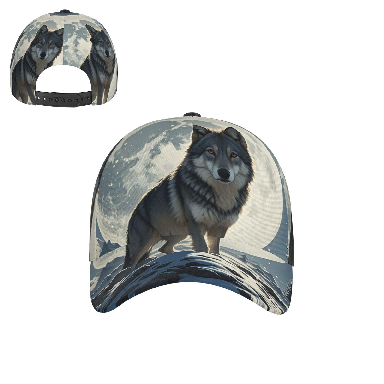 Oudrspo Unisex Wolf Under Moon Baseball Cap Dad Hats For Men Yorkie Floral Hat Golf Adjustable Baseball Hats Trucker Hat