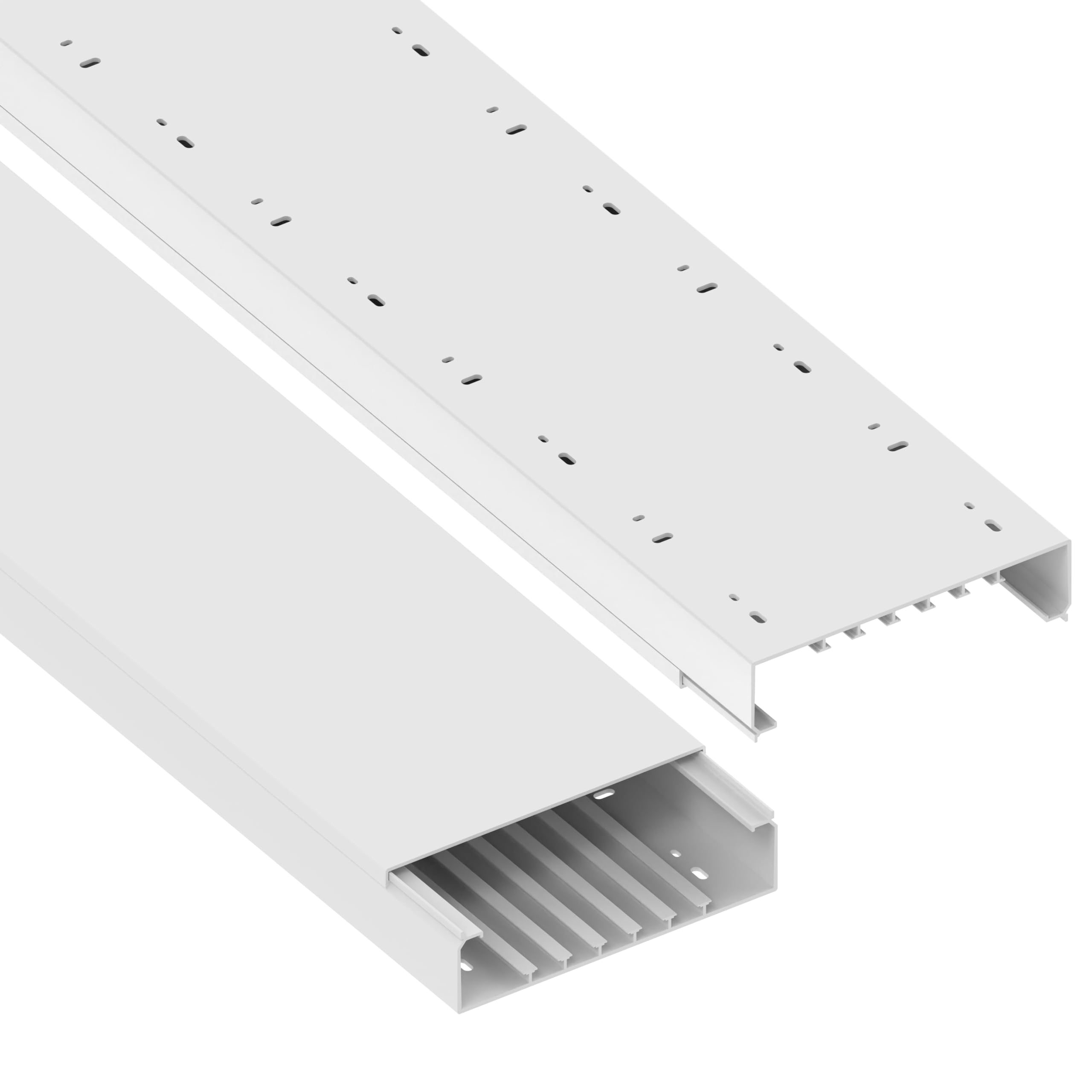 GGK - Goulotte électrique 60 x 230 préperforée Blanche - Longueur 1,30m - Parfaite pour Une Pose de Tableau en rénovation ou Installation complémentaire - Très résistante