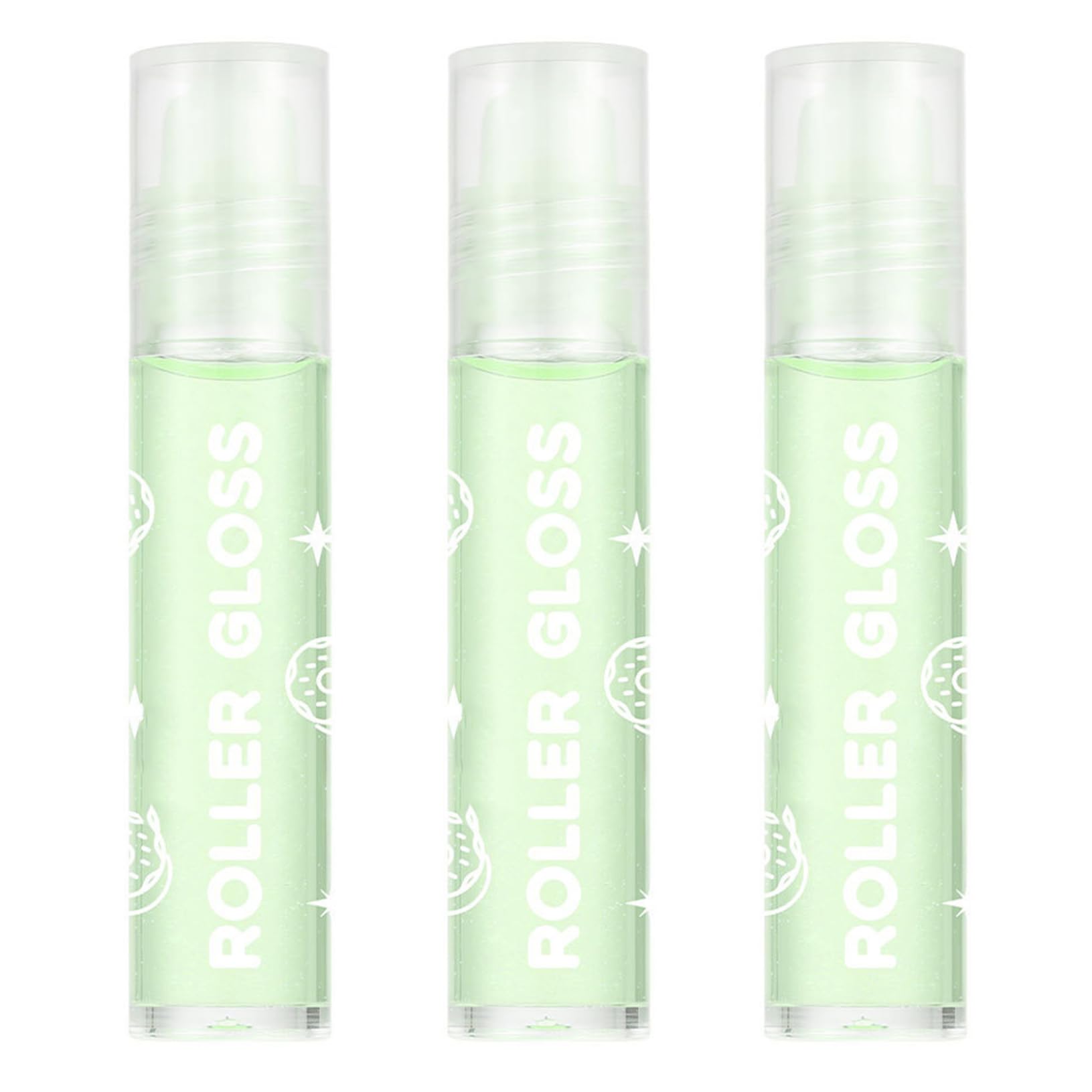 ACSUSS Hydrating Roll On Lip Oil 3 Pack Transparent Shimmer Lip Gloss for Nourished Lips Green One Size