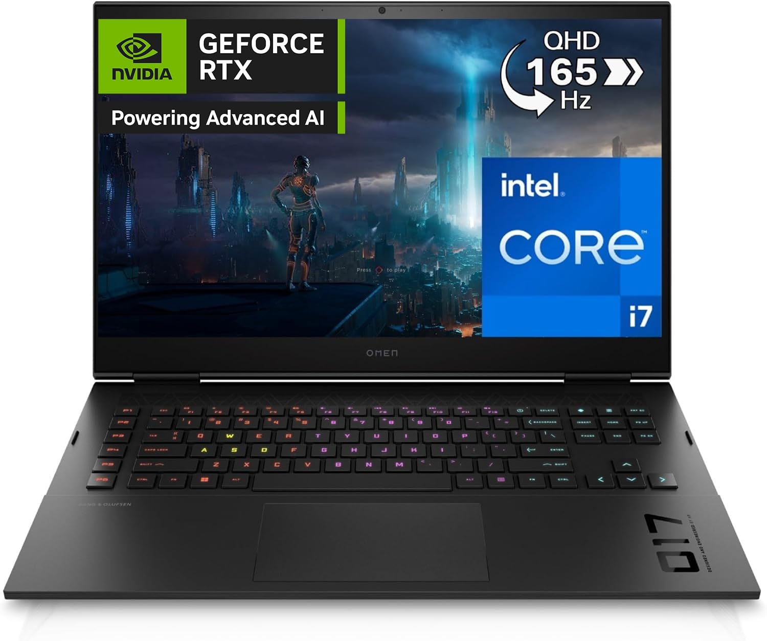 HP OMEN 17-ck1001sl, Intel Core i7-12700H, RAM 32GB DDR5 4800Hz, SSD PCIe NVMe da 1TB M.2, Grafica Nvidia RTX 3080Ti 16GB DDR6, Display 17,3" QHD 165Hz IPS, Wi-Fi 6, Windows 11, Nero