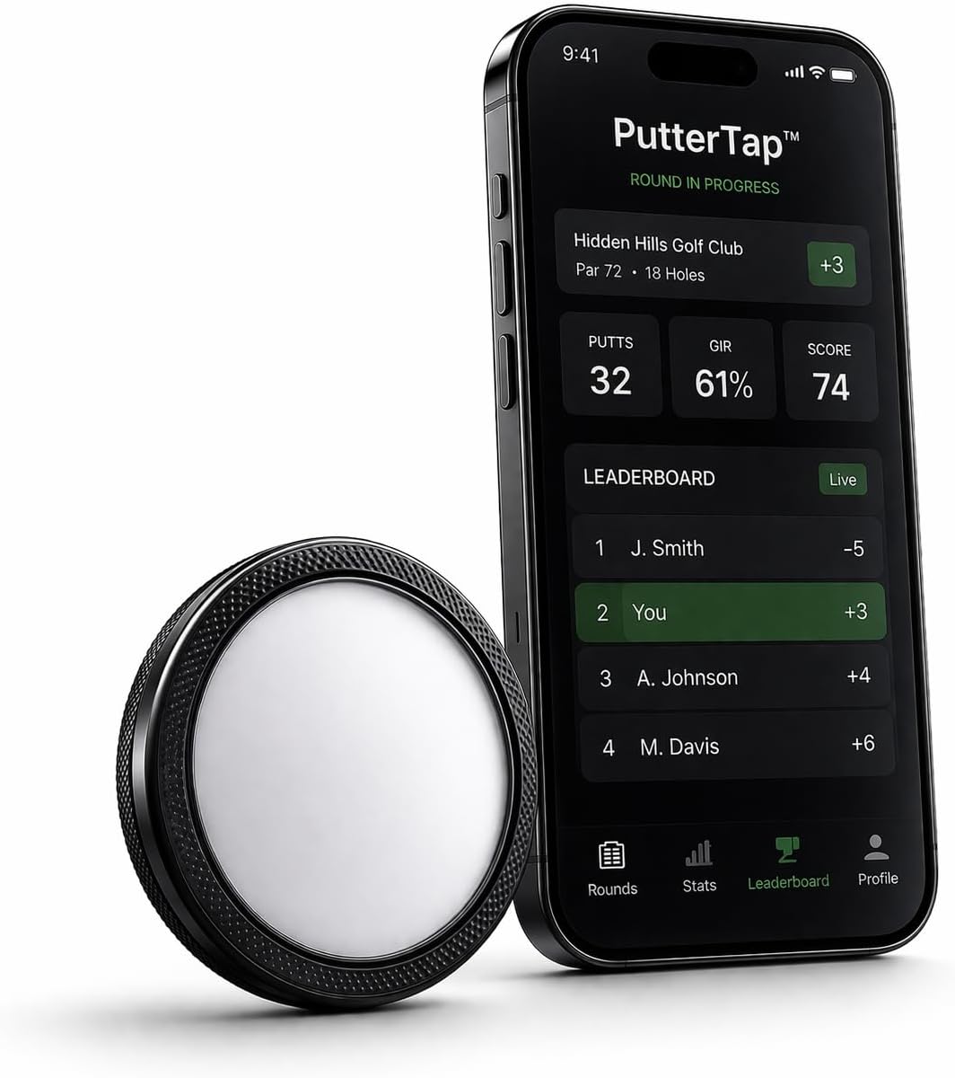 Smart Golf Ball Marker with Built-in Tap-to-Track Chip – No App, No Scorecard – Works with iPhone & Android