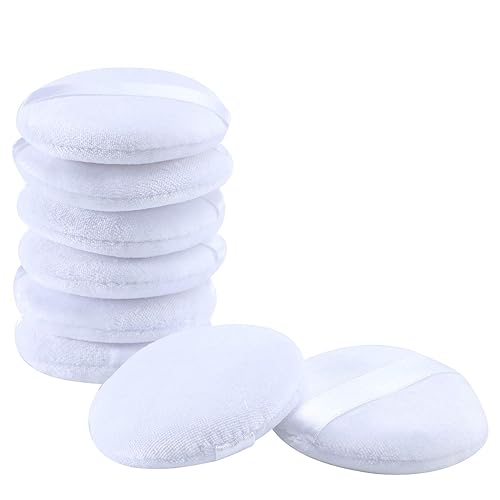 Miniatura 1 de Senkary Paquete de 8 almohadillas de algodón para maquillaje, almohadillas de terciopelo para compactos, polvo suelto para fijar polvo corporal