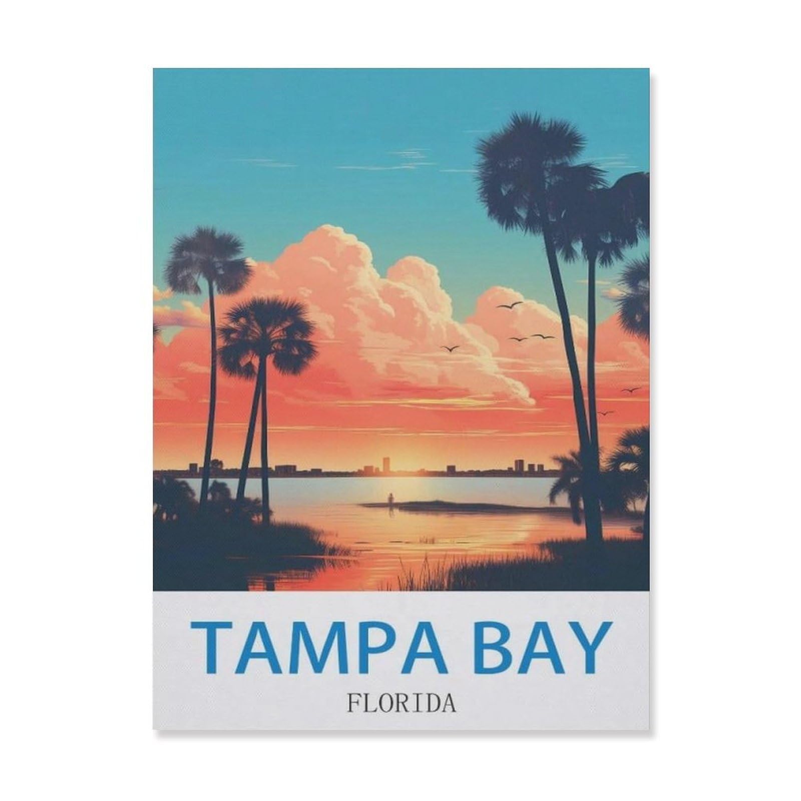 Vintage Wall Decor Metal Poster Plaque，Tampa Bay Florida(20x30cm）