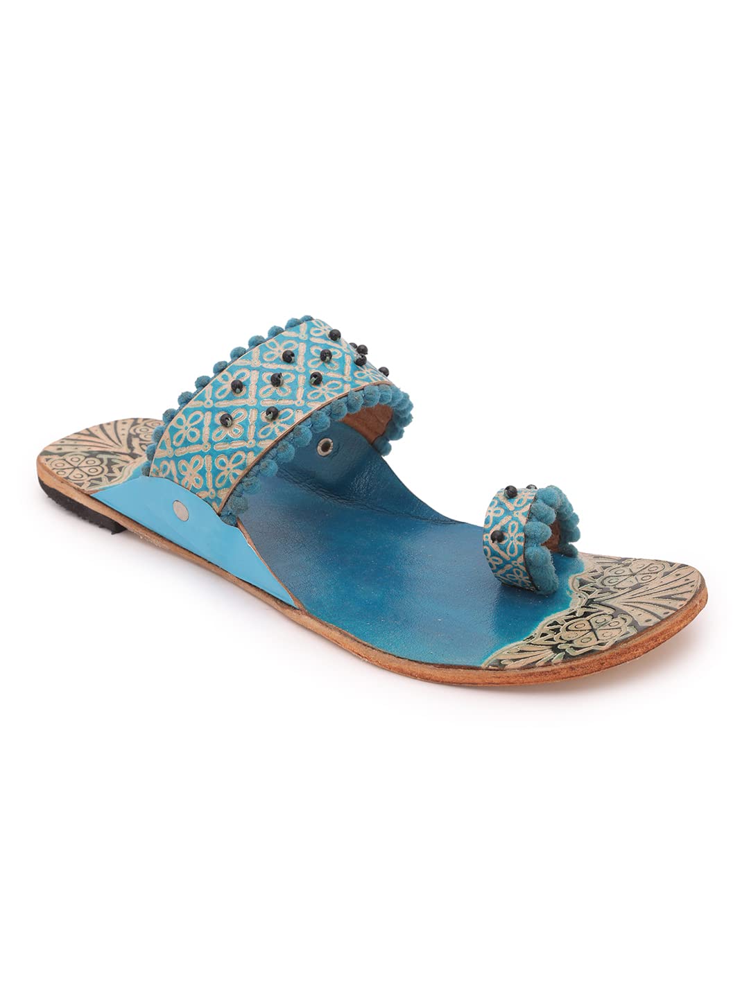 STYLE SOCIO FASHIONS Ethnic Kolhapuri Chappal Women Footwear | Sandals for Women | Slippers for Girls | Flats for Ladies (Blue, 8) (B0CYXZ7FZJ) Amazon Price History, Amazon Price Tracker