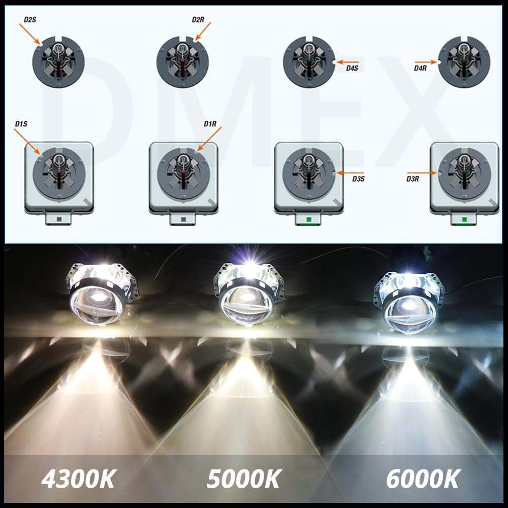 DMEX D3S HID Headlight Bulbs Xenon 35W Replacement 66340 42403 42302 - Pack of 2, 6000K Cool White (Not fit Halogen Headlamp)