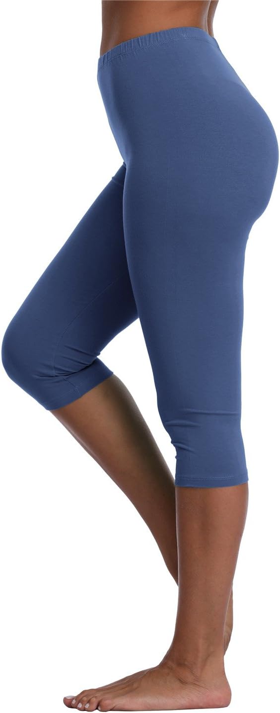 Kotii Women's Lightweight Soft Capri Leggings Crop Leggings 3/4 Stretch Yoga Pants - Image 2